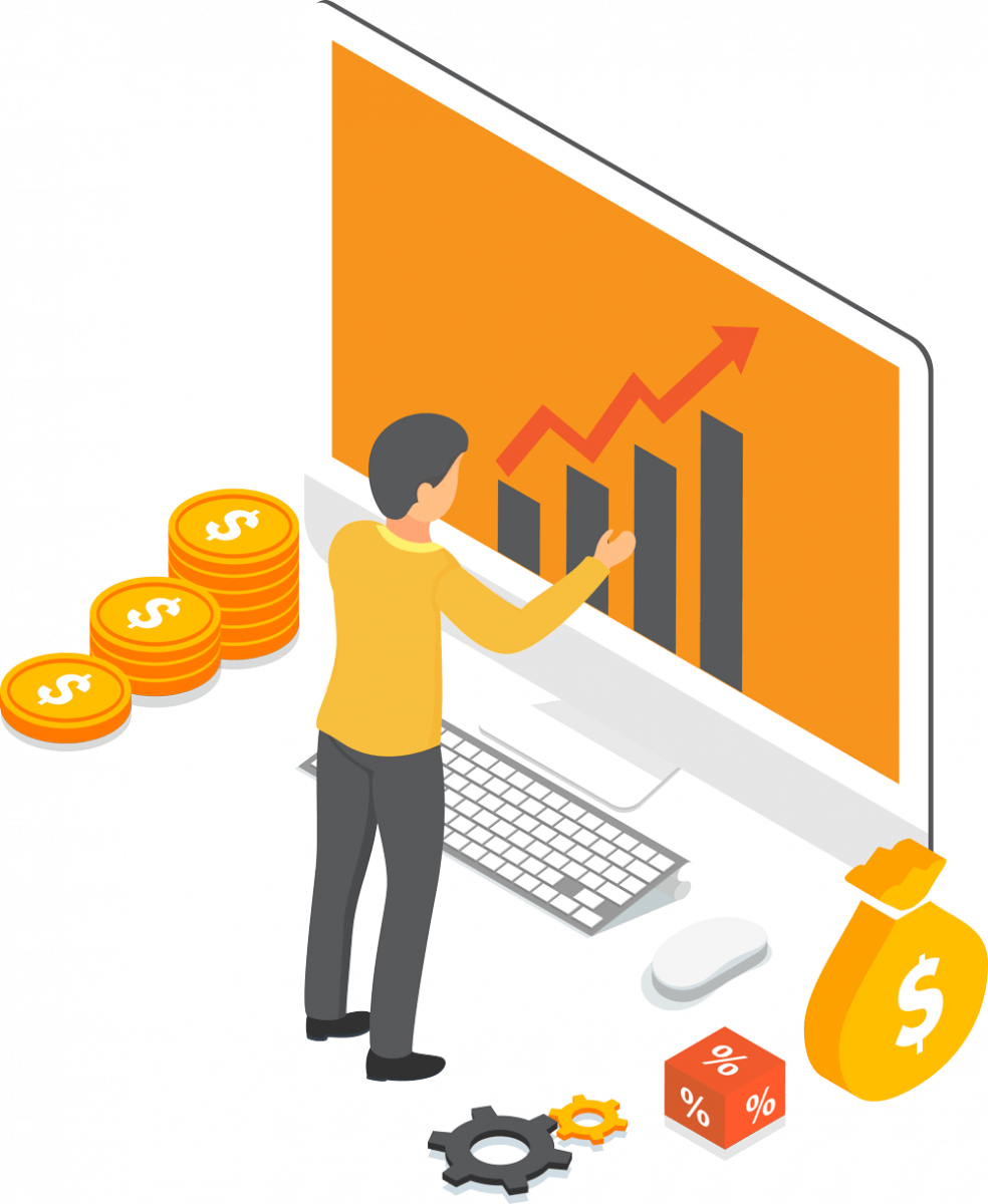 A man standing in front of a graph depicting the increasing costs of employee turnover.