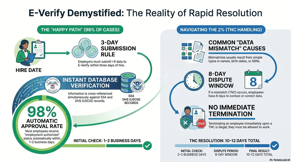 E-Verify Demystified: 98% of Cases Resolve Automatically