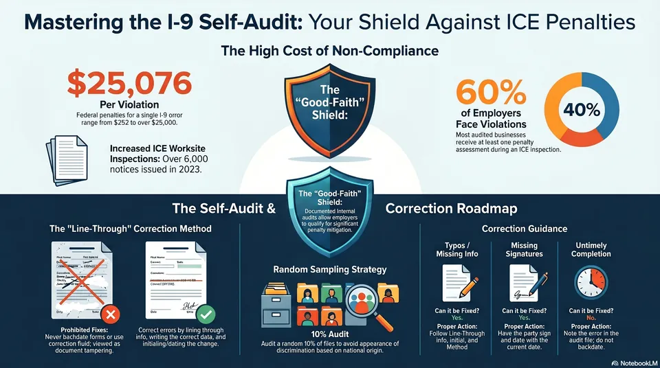 Conducting Annual Internal I-9 Self-Audits to Identify and Correct Errors Before ICE Inspection